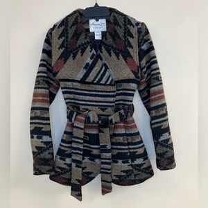 Chalet Women's Black and Brown Patterned Jacket
